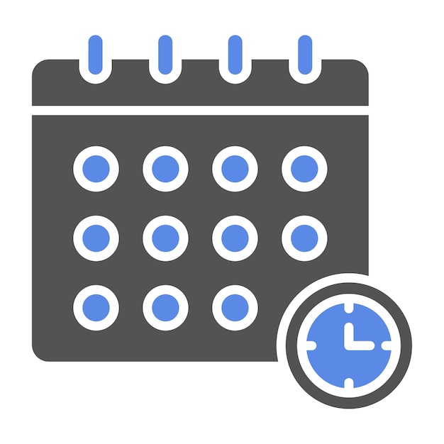 Estilo del icono del horario de diseño vectorial