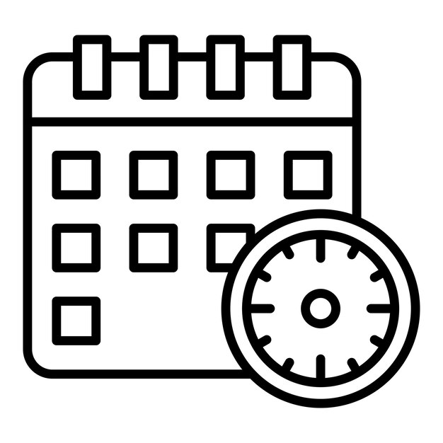 Estilo del icono del horario de diseño vectorial