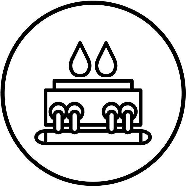 Estilo del icono del horno de carburado de gas de diseño vectorial