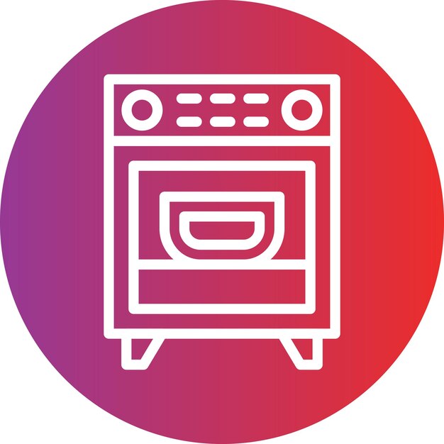 Estilo del icono del horno de diseño vectorial