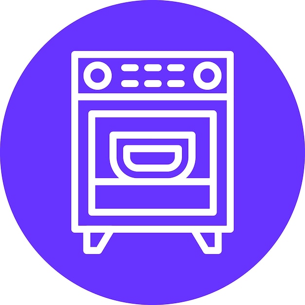 Estilo del icono del horno de diseño vectorial