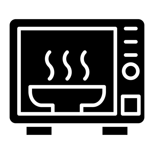Estilo del icono del horno de microondas de diseño vectorial