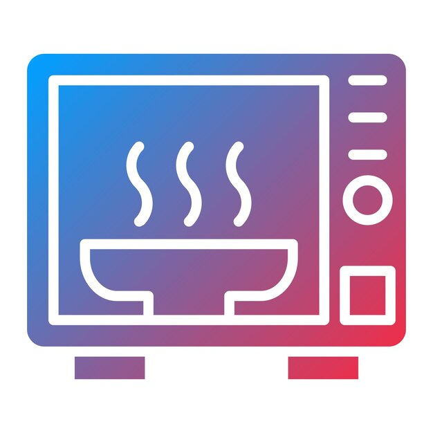 Estilo del icono del horno de microondas de diseño vectorial