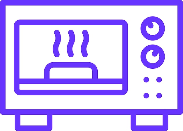 Estilo del icono del horno de microondas de diseño vectorial