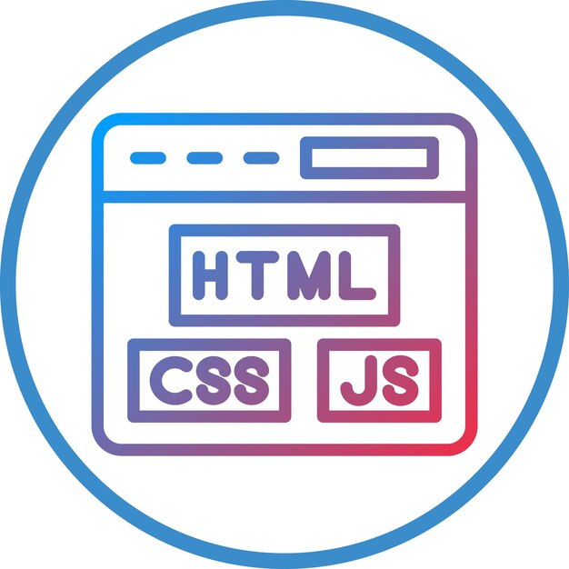 Vector estilo de icono de html js y css