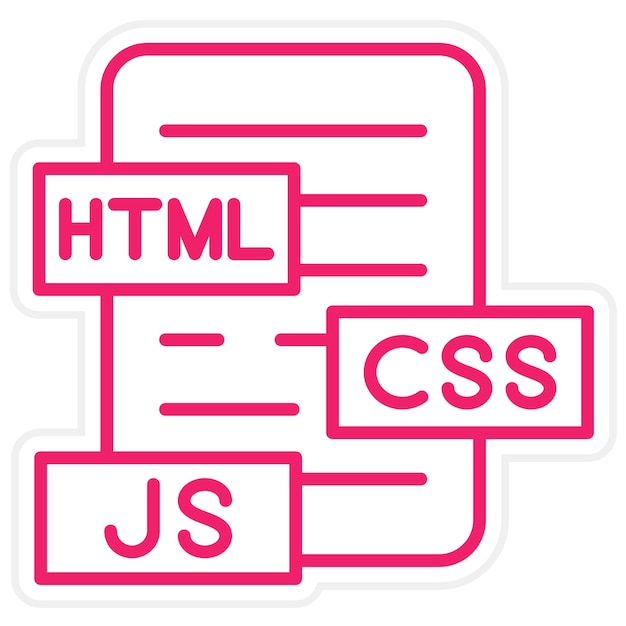 Vector estilo de icono de html js y css