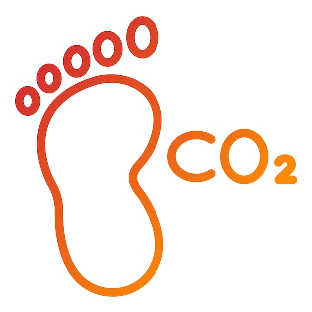 Estilo del icono de la huella de carbono del diseño vectorial