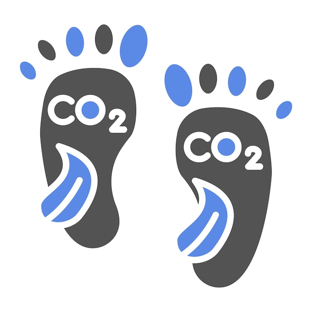Estilo del icono de la huella de carbono del diseño vectorial