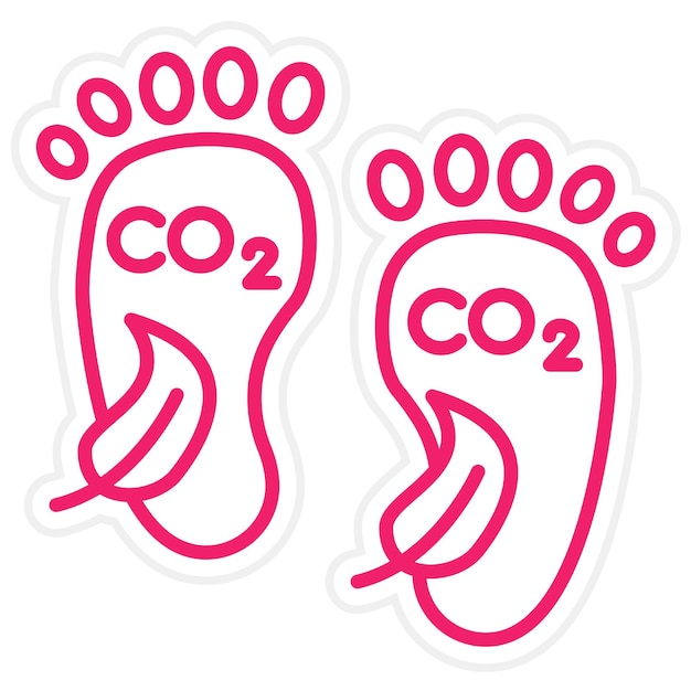 Estilo del icono de la huella de carbono del diseño vectorial