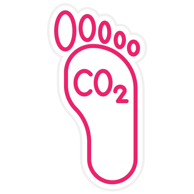 Estilo del icono de la huella de carbono del diseño vectorial
