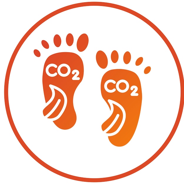 Estilo del icono de la huella de carbono del diseño vectorial
