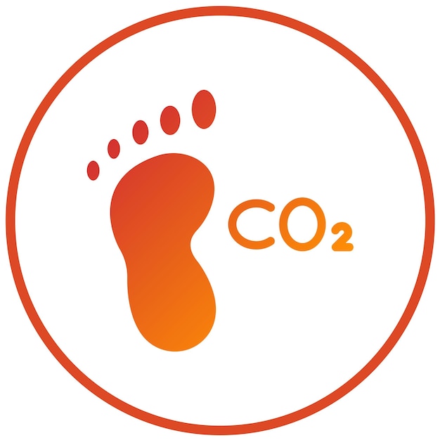 Estilo del icono de la huella de carbono del diseño vectorial