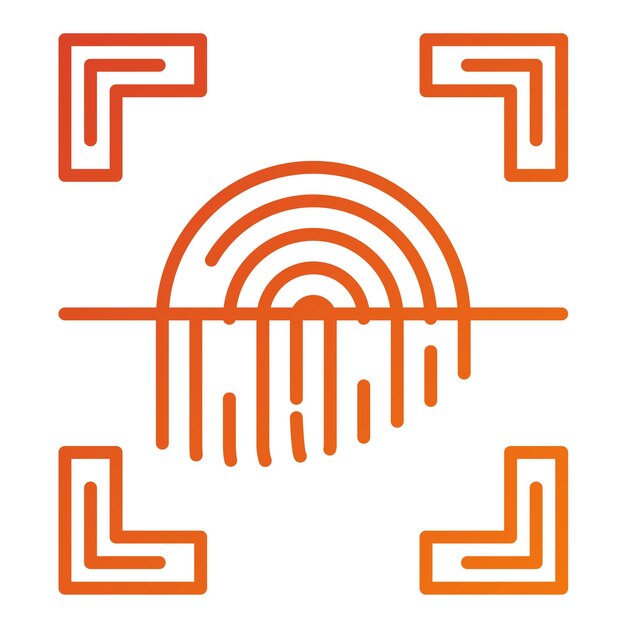 Estilo del icono de la huella dactilar de diseño vectorial