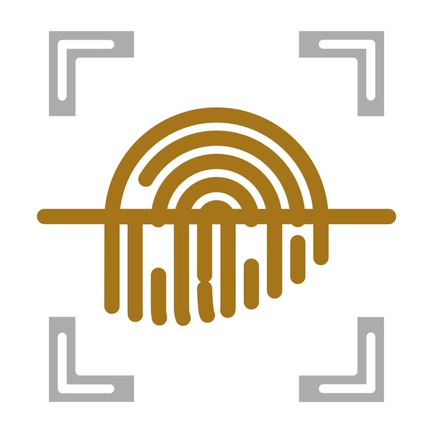 Estilo del icono de la huella dactilar de diseño vectorial