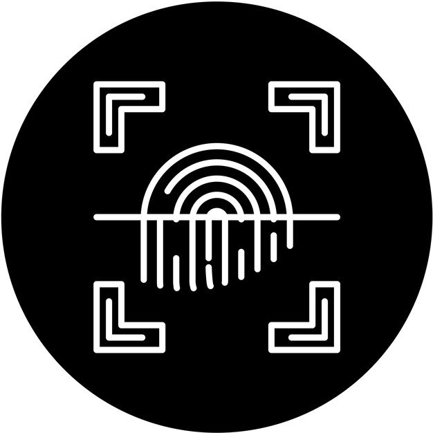 Estilo del icono de la huella dactilar de diseño vectorial
