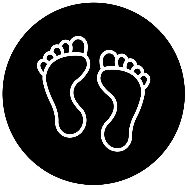 Estilo del icono de huella de diseño vectorial