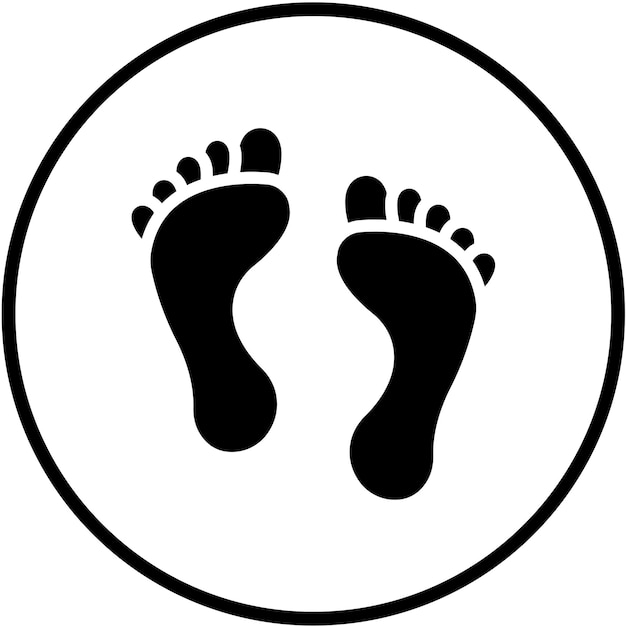 Estilo del icono de huella de diseño vectorial