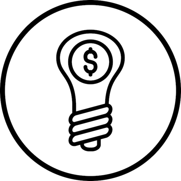 Estilo del icono de la idea de inversión de diseño vectorial