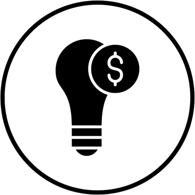 Estilo del icono de la idea de inversión de diseño vectorial