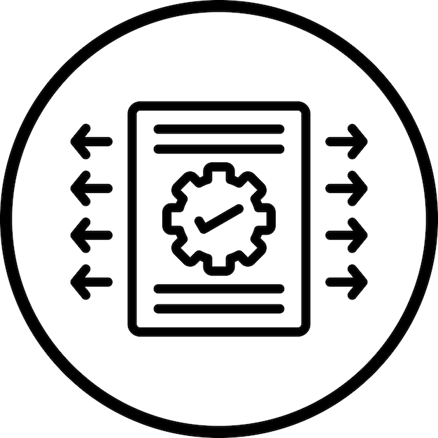 Estilo del icono de implementación de la política de diseño vectorial