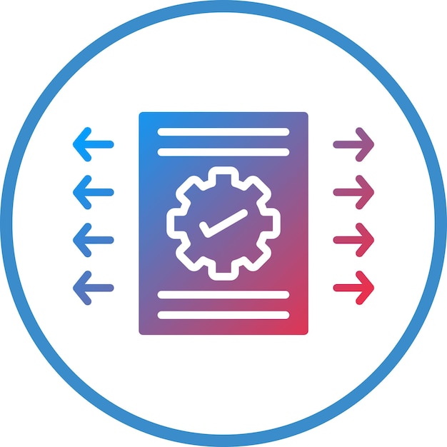 Estilo del icono de implementación de la política de diseño vectorial