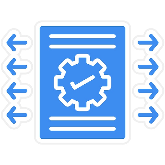 Estilo del icono de implementación de la política de diseño vectorial