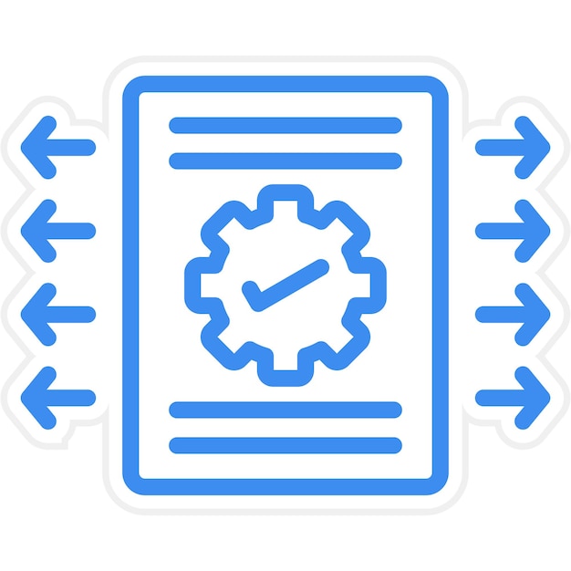 Estilo del icono de implementación de la política de diseño vectorial