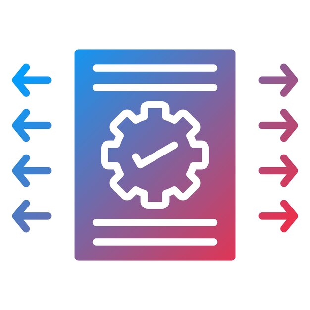 Estilo del icono de implementación de la política de diseño vectorial