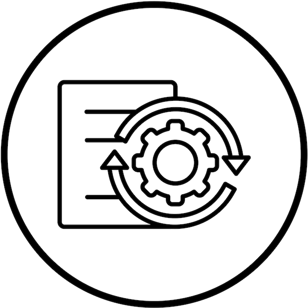 Estilo del icono de implementación de la política de diseño vectorial