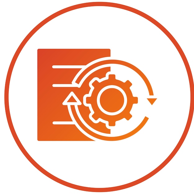 Estilo del icono de implementación de la política de diseño vectorial