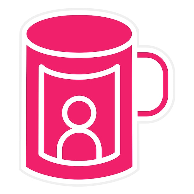 Estilo del icono de impresión de la taza de diseño vectorial