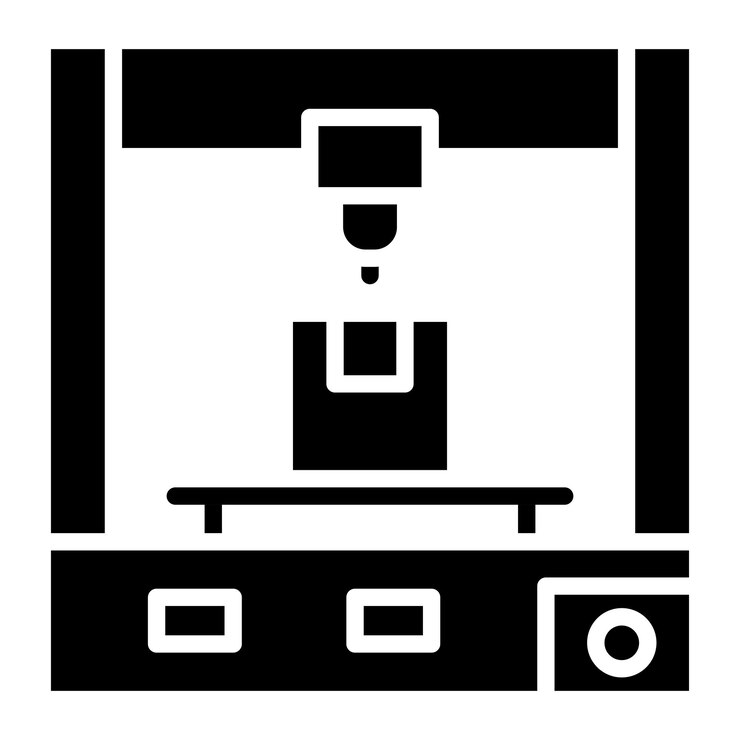Vector estilo del icono de la impresora 3d de diseño vectorial