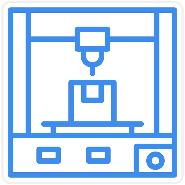 Estilo del icono de la impresora 3D de diseño vectorial