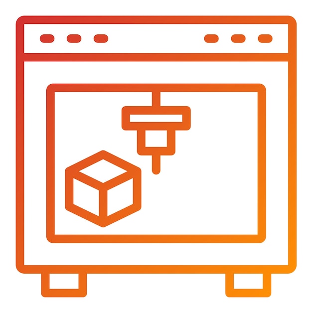 Estilo del icono de la impresora 3D de diseño vectorial