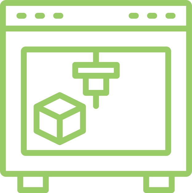 Estilo del icono de la impresora 3D de diseño vectorial