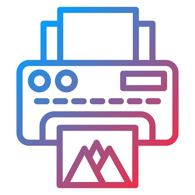 Estilo del icono de la impresora de diseño vectorial