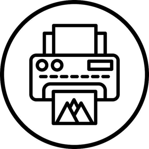 Estilo del icono de la impresora de diseño vectorial