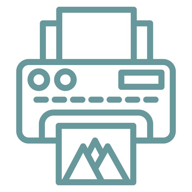Estilo del icono de la impresora de diseño vectorial
