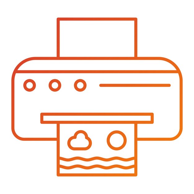 Estilo del icono de la impresora de diseño vectorial