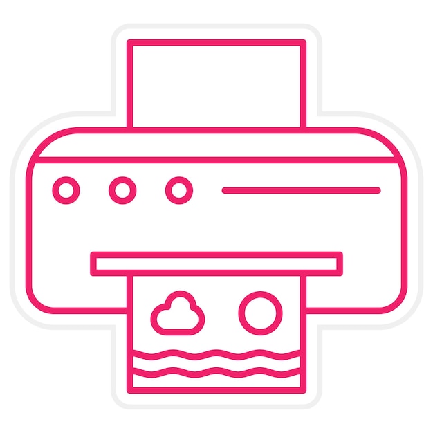 Estilo del icono de la impresora de diseño vectorial
