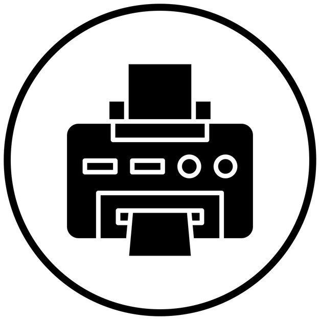 Estilo del icono de la impresora de diseño vectorial