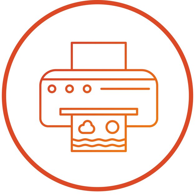 Estilo del icono de la impresora de diseño vectorial