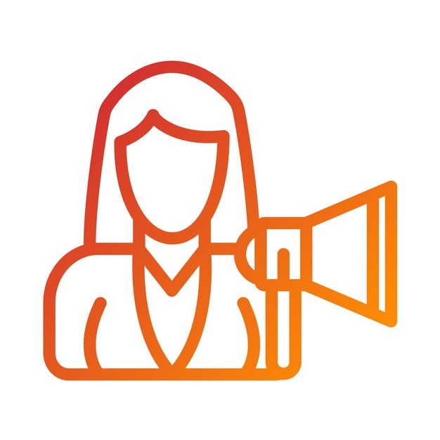 Estilo del icono del influyente de diseño vectorial