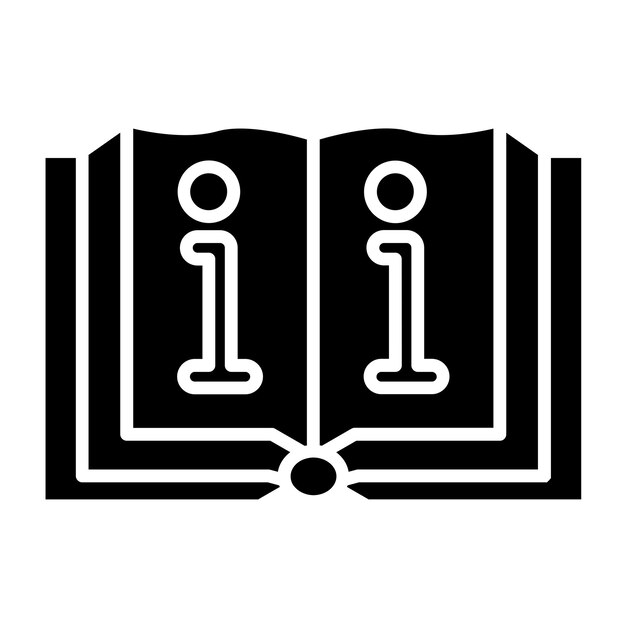 Estilo del icono de la información del libro de diseño vectorial