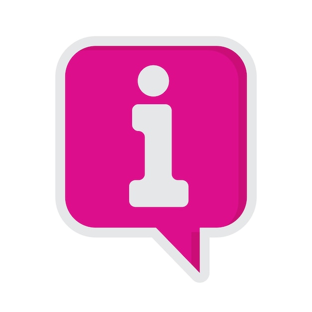 Vector estilo del icono de información rosado