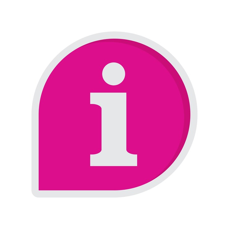 Vector estilo del icono de información rosado