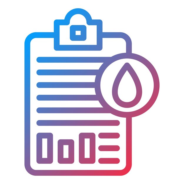 Estilo del icono del informe de datos de aceite