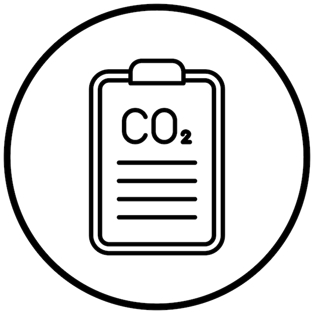 Estilo del icono del informe de dióxido de carbono