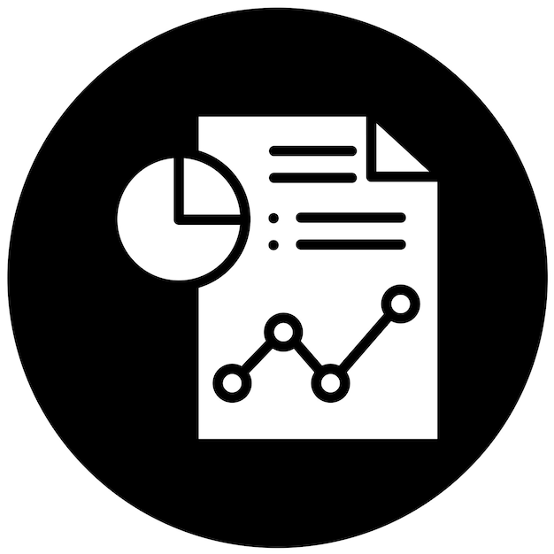 Estilo del icono del informe de diseño vectorial
