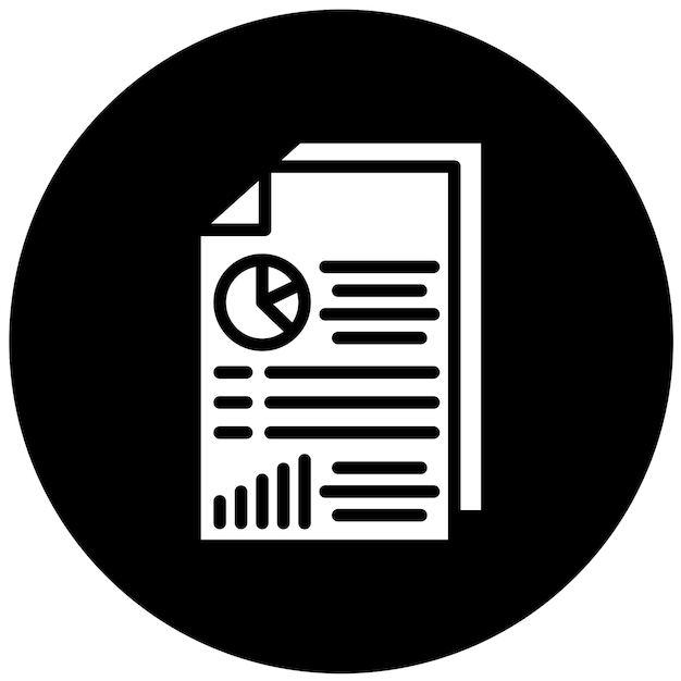 Estilo del icono del informe de diseño vectorial